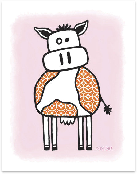 Cow Print • 3 Colorways 11" x 14" "Cow" printed with pigment ink giclee print on artist quality cotton rag paper. Colorway 1.