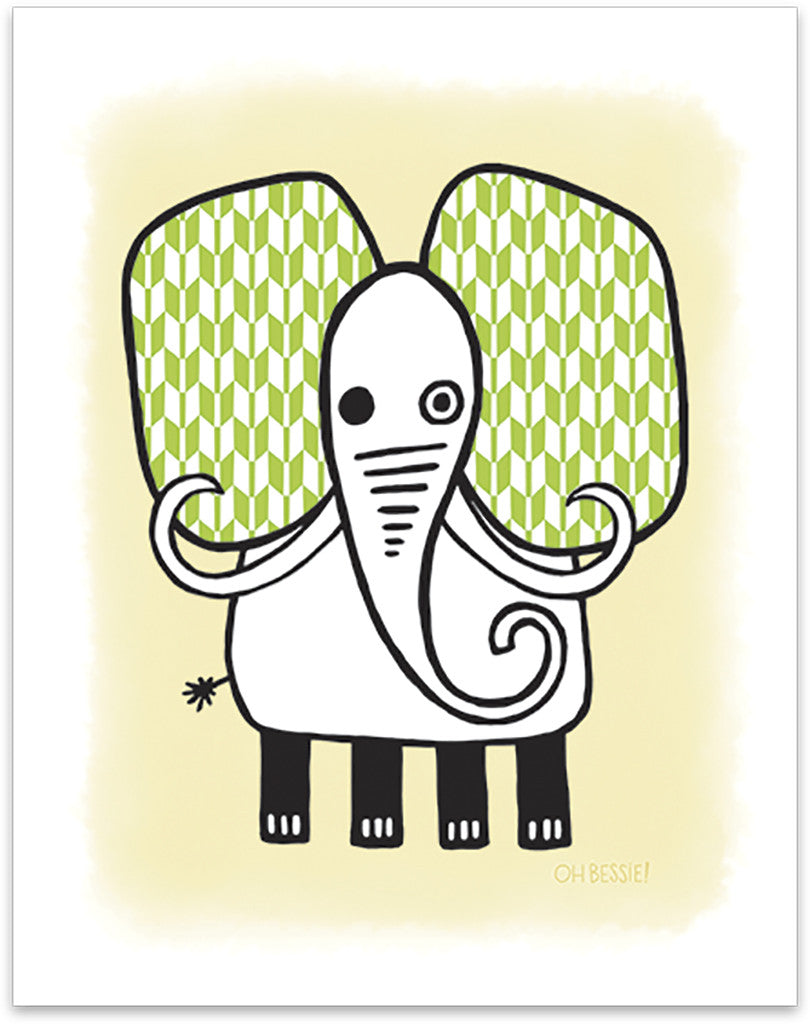 Elephant Print • 3 Colorways 11" x 14" "Cow" printed with pigment ink giclee print. Colorway 1.