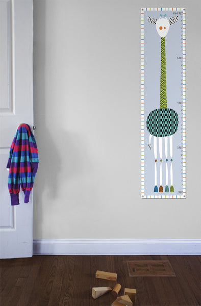 Giraffe Growth Chart Blues