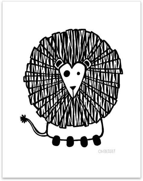 11" x 14" "Lion" printed with pigment ink giclee print. Colorway 3.