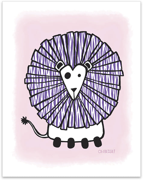 11" x 14" "Lion" printed with pigment ink giclee print. Colorway 2.