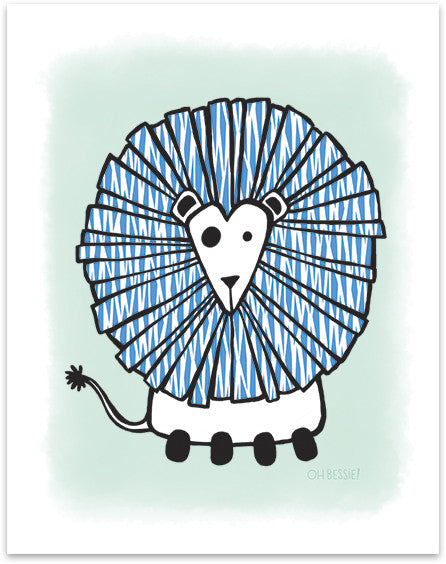 Lion Print • 3 Colorways 11" x 14" "Lion" printed with pigment ink giclee print. Colorway 1.