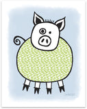 11" x 14" "Piggie" printed with pigment ink giclee print on artist quality cotton rag paper. Colorway 2.