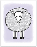 11" x 14" "Sheep" printed with pigment ink giclee print on artist quality cotton rag paper. Colorway 1.