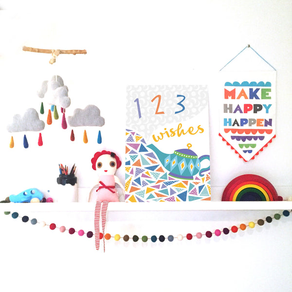 1, 2, 3 Wishes Wall Print