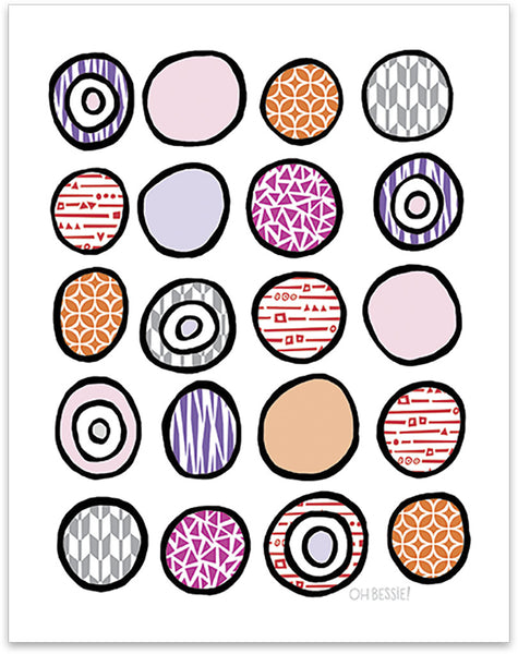 "Circles" kids' room wall print, colorway 1.