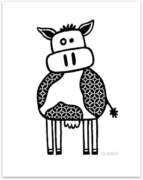 11" x 14" "Cow" printed with pigment ink giclee print on artist quality cotton rag paper. Colorway 3.
