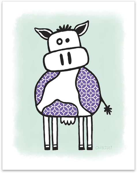 11" x 14" "Cow" printed with pigment ink giclee print on artist quality cotton rag paper. Colorway 2.