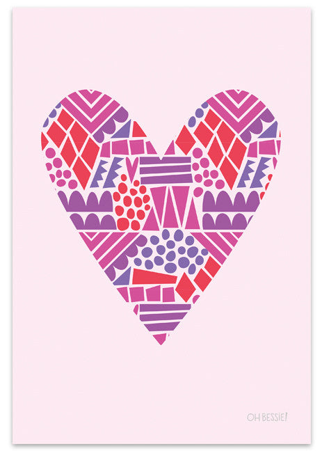 Funky Heart Wall Print