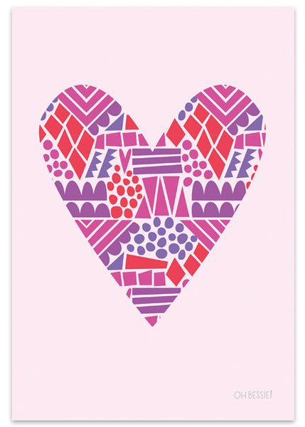 Funky Heart Wall Print