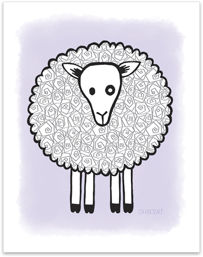 11" x 14" "Sheep" printed with pigment ink giclee print on artist quality cotton rag paper. Colorway 1.